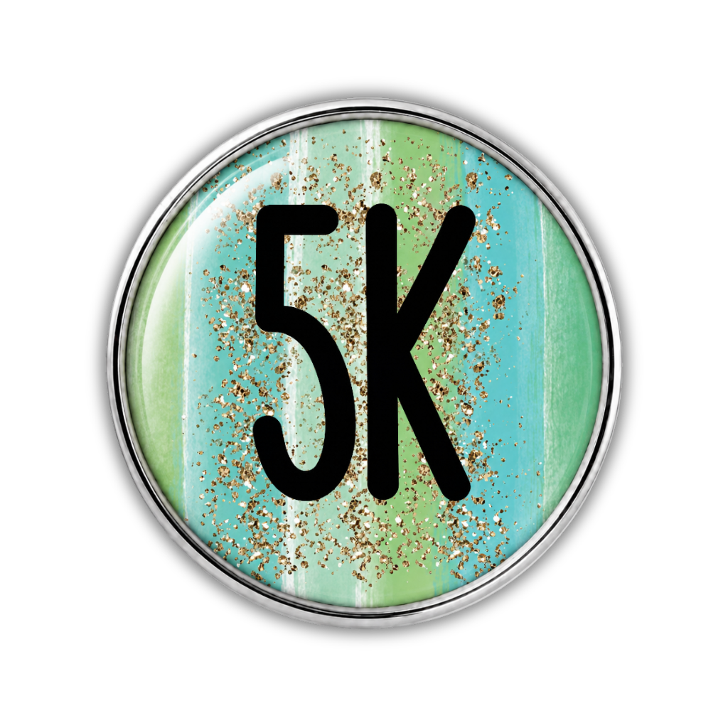 5K Gold Sparkle Running Distance Sneaker Charm
