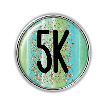 5K Gold Sparkle Running Distance Sneaker Charm