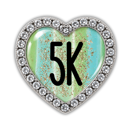 5K Gold Sparkle Running Distance Sneaker Charm