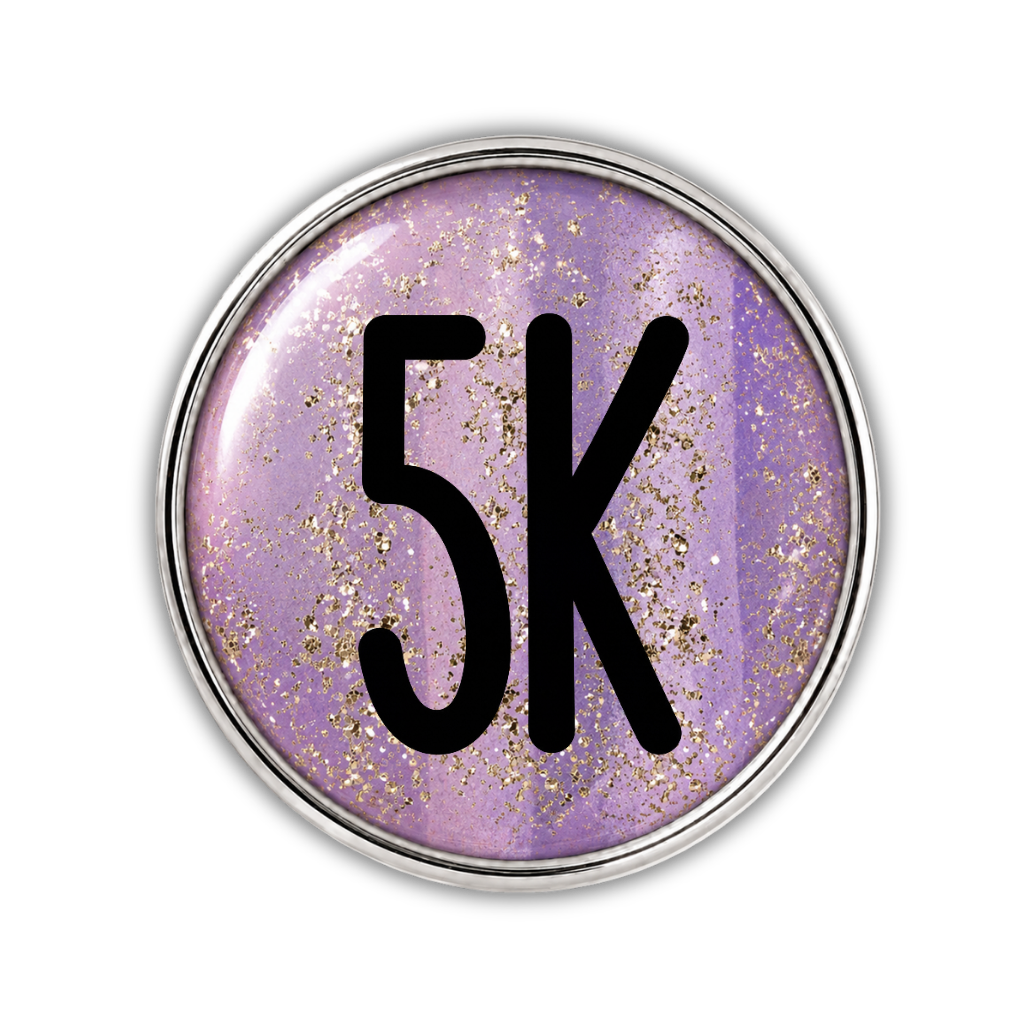 5K Gold Sparkle Running Distance Sneaker Charm