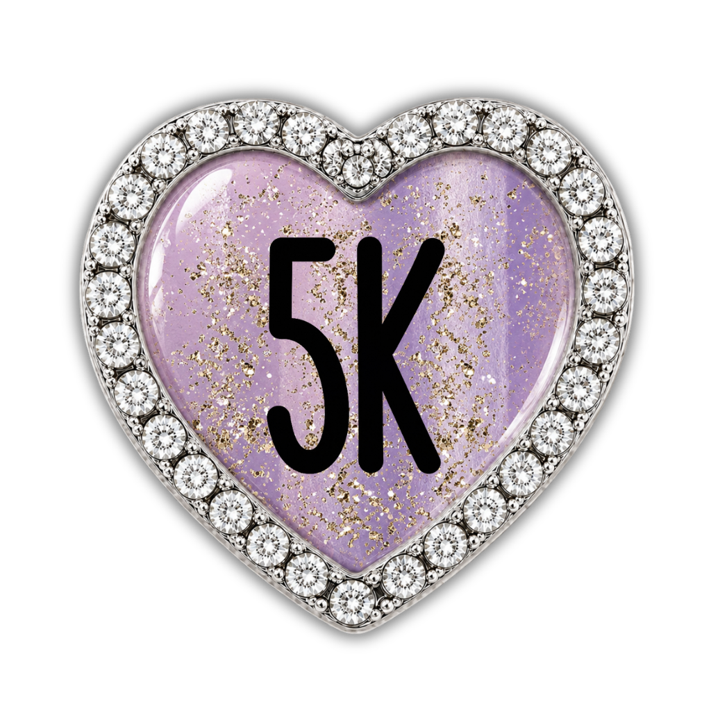 5K Gold Sparkle Running Distance Sneaker Charm