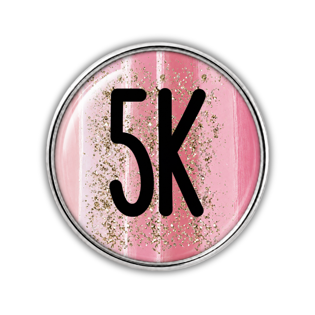 5K Gold Sparkle Running Distance Sneaker Charm