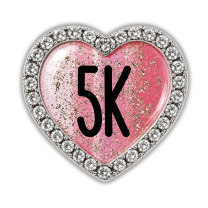 5K Gold Sparkle Running Distance Sneaker Charm