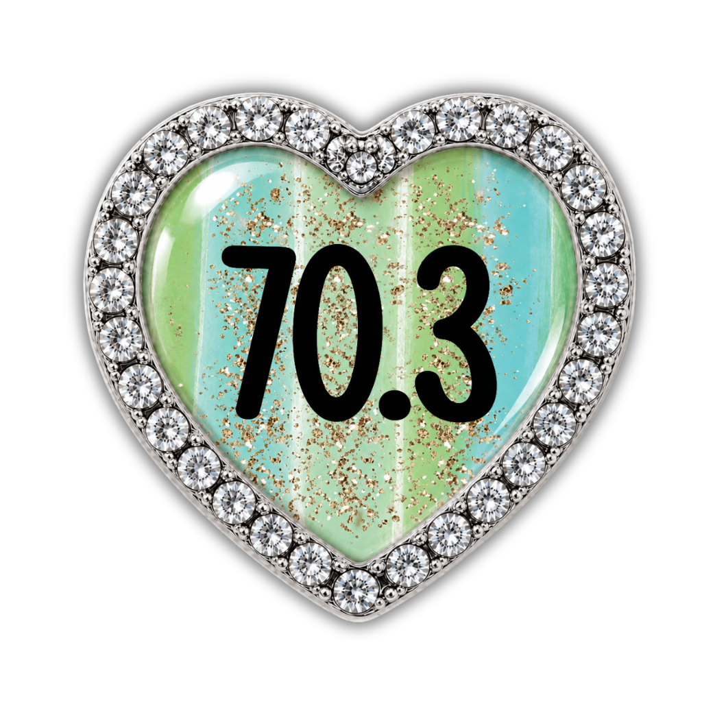 70.3 Blue Gold Sparkle Running Distance Charm