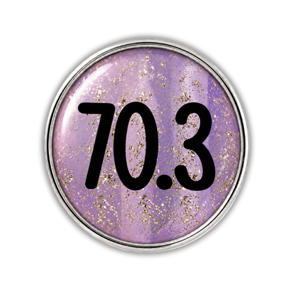 70.3 Blue Gold Sparkle Running Distance Charm