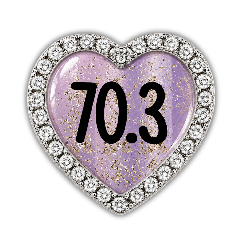 70.3 Blue Gold Sparkle Running Distance Charm