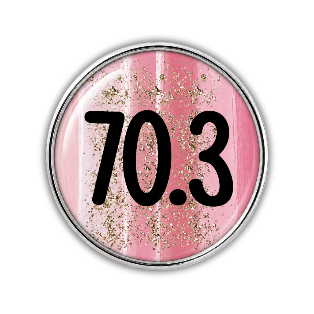 70.3 Blue Gold Sparkle Running Distance Charm