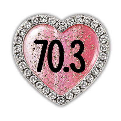 70.3 Blue Gold Sparkle Running Distance Charm