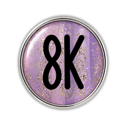 8k Blue Gold Sparkle Running Distance Charm
