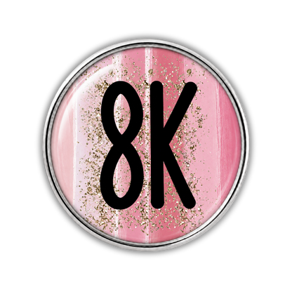 8k Blue Gold Sparkle Running Distance Charm