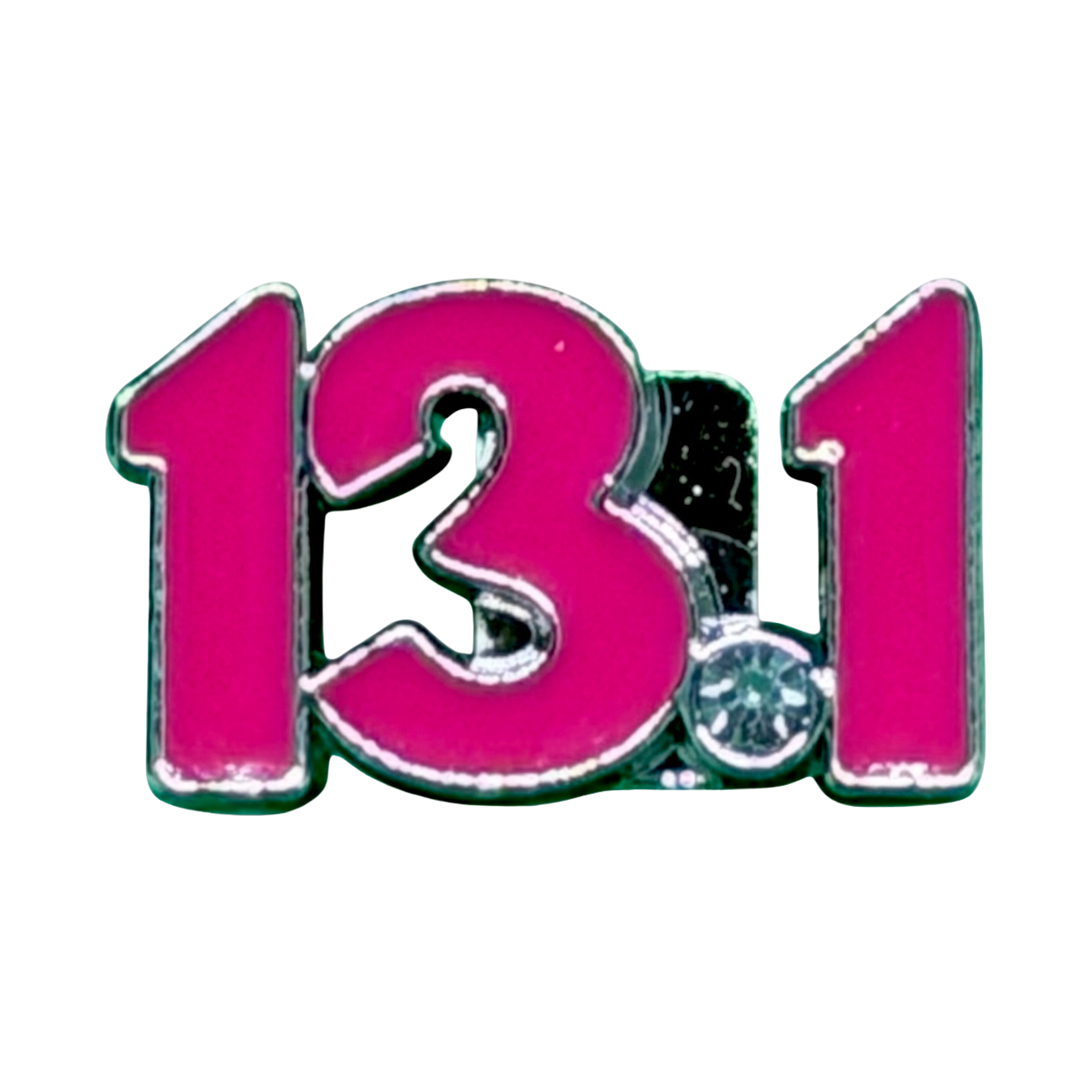 13.1 Half Marathon Hot Pink Shoelace Charm – Running Shoe Charm with Crystal | BeeCause Charms Sneaker Charms