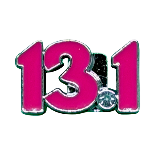 13.1 Half Marathon Hot Pink Shoelace Charm – Running Shoe Charm with Crystal | BeeCause Charms Sneaker Charms