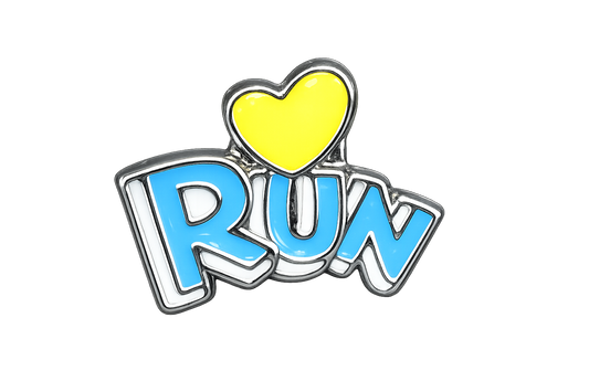 Light Blue Run - Yellow Heart
