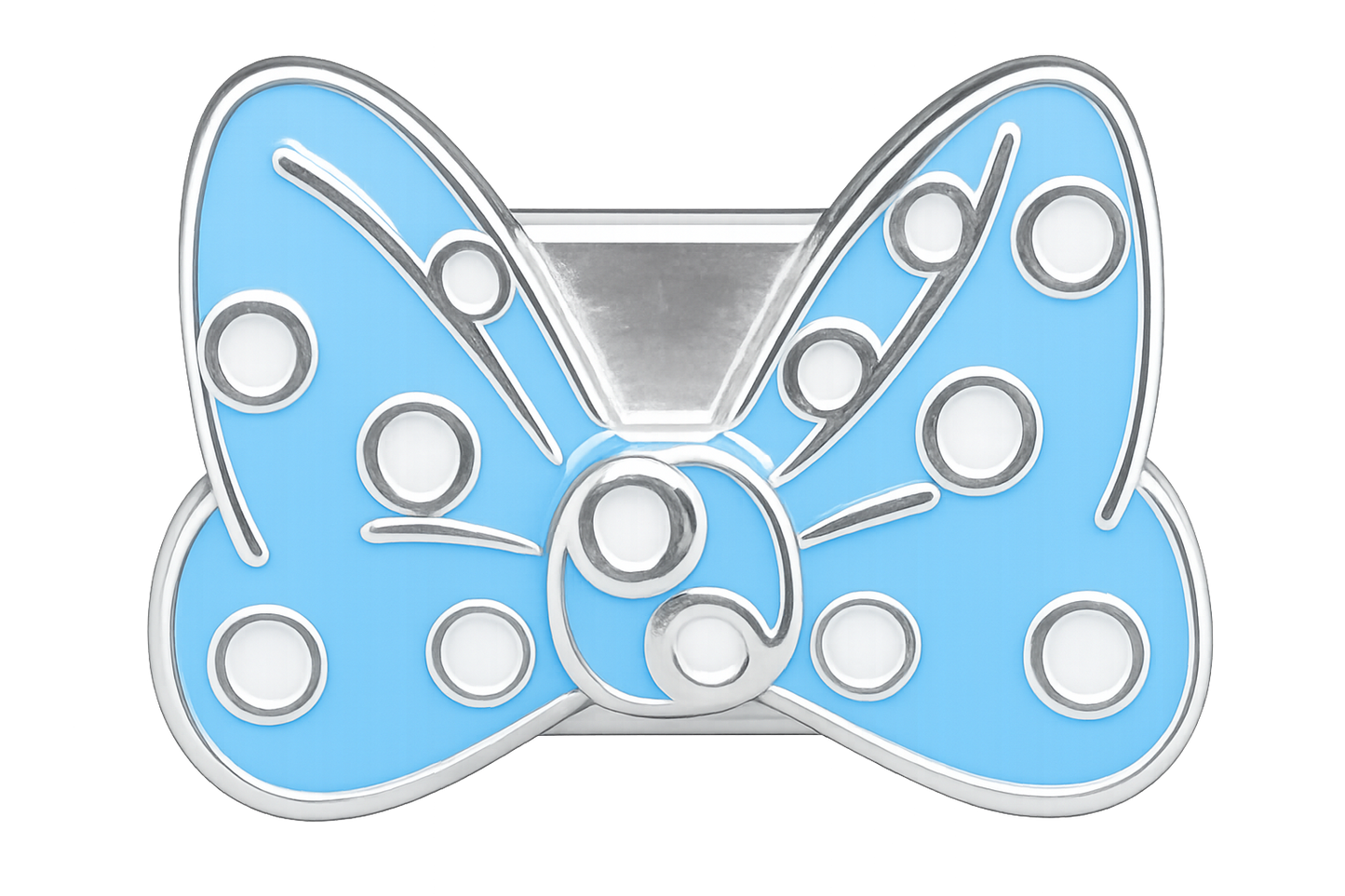 Practically Perfect Polka Bow Shoe Charm - Light Blue