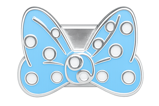 Practically Perfect Polka Bow Shoe Charm - Light Blue