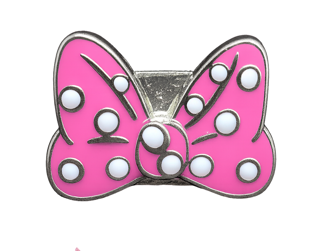 Practically Perfect Polka Bow Shoe Charm - Pink