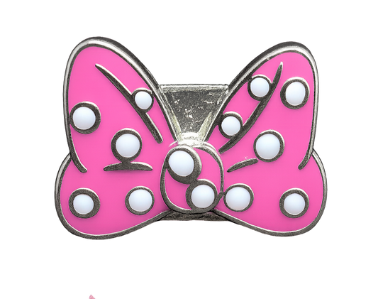 Practically Perfect Polka Bow Shoe Charm - Pink