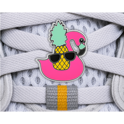 Flamingo Floatie & Pineapple Sneaker Charm