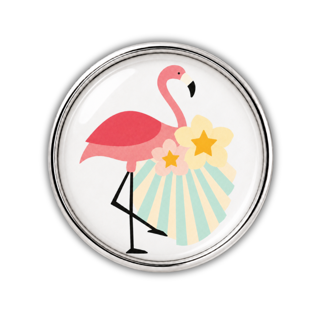 Flamingo with Flowers Sneaker Charm