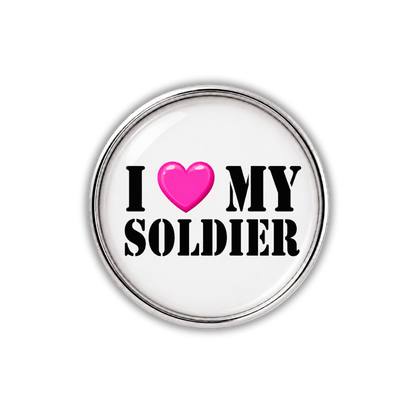 I Love My Soldier Sneaker Charm