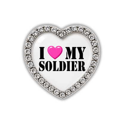 I Love My Soldier Sneaker Charm