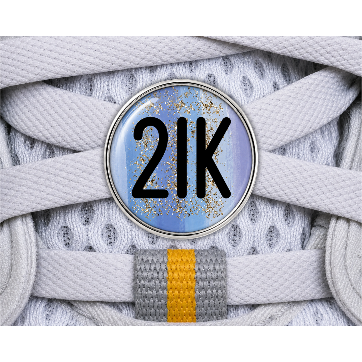 21K Gold Sparkle Running Distance Charm