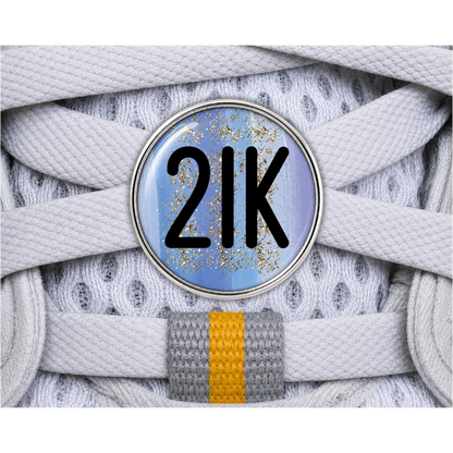 21K Gold Sparkle Running Distance Charm