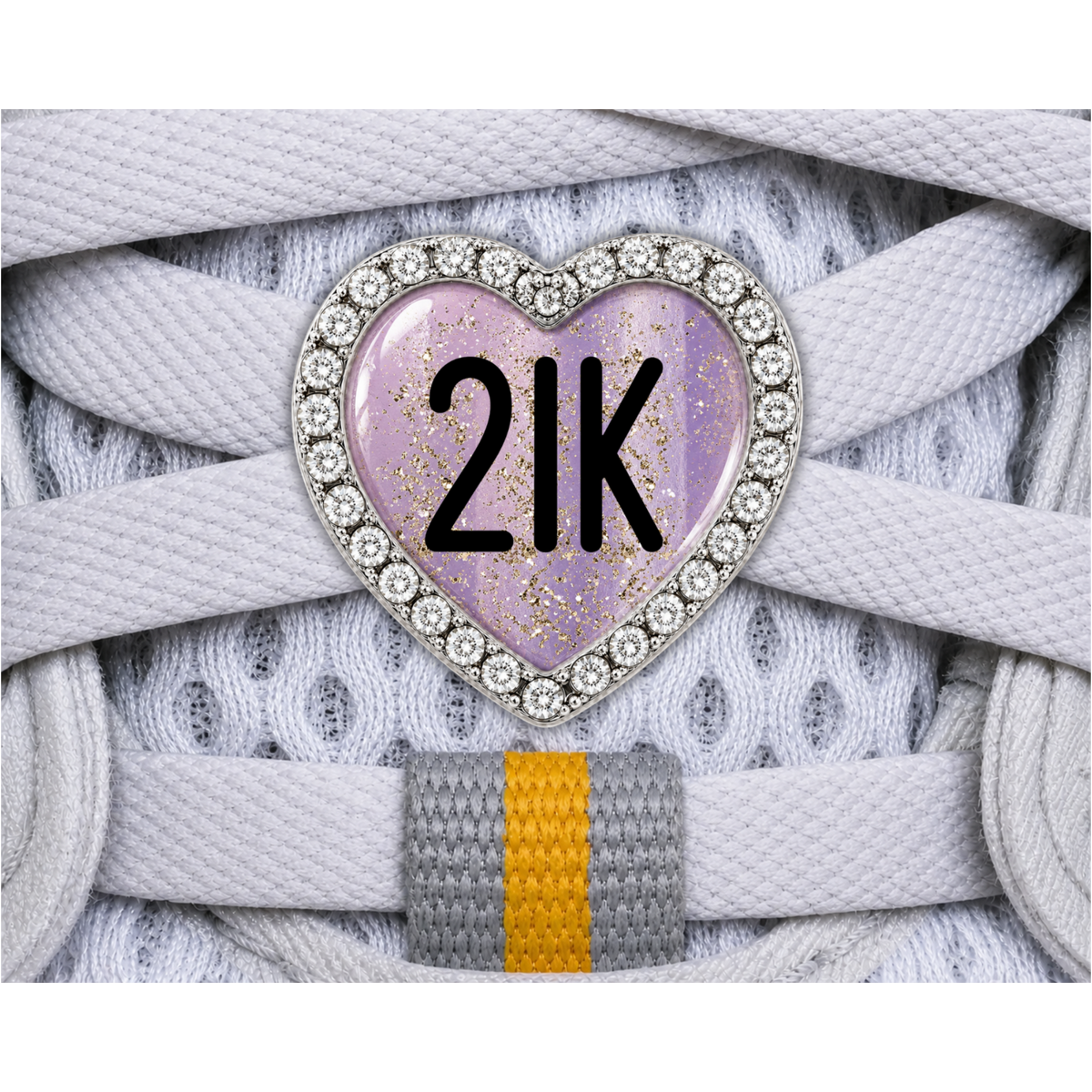 21K Gold Sparkle Running Distance Charm