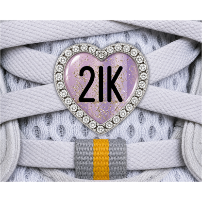 21K Gold Sparkle Running Distance Charm