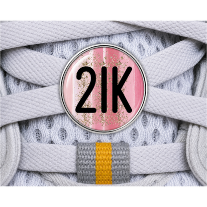 21K Gold Sparkle Running Distance Charm