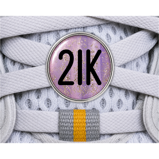 21K Gold Sparkle Running Distance Charm