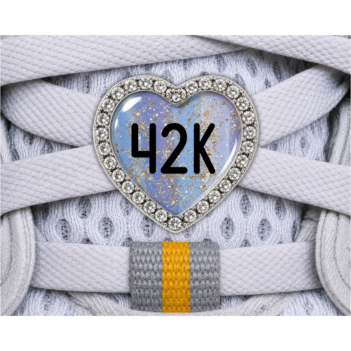 42K Gold Sparkle Running Distance Charm