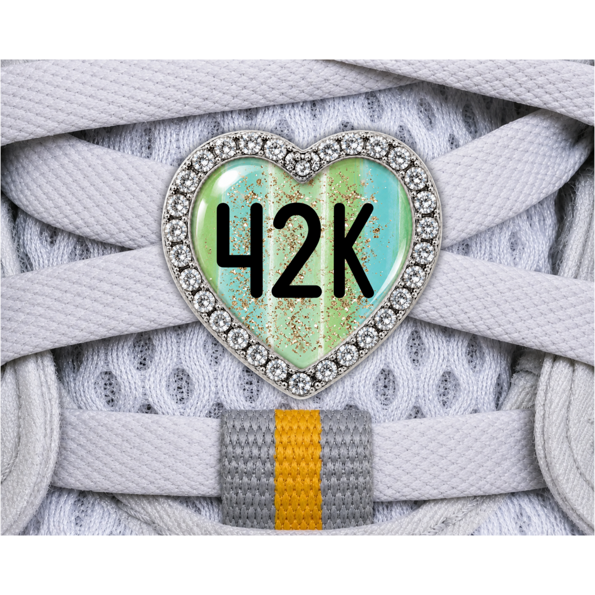 42K Gold Sparkle Running Distance Charm
