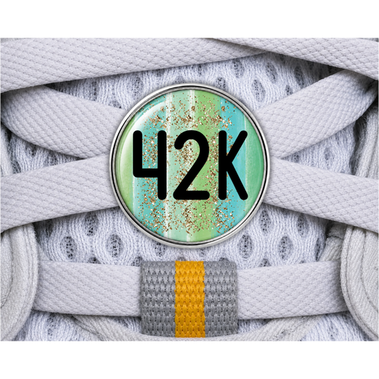 42K Gold Sparkle Running Distance Charm
