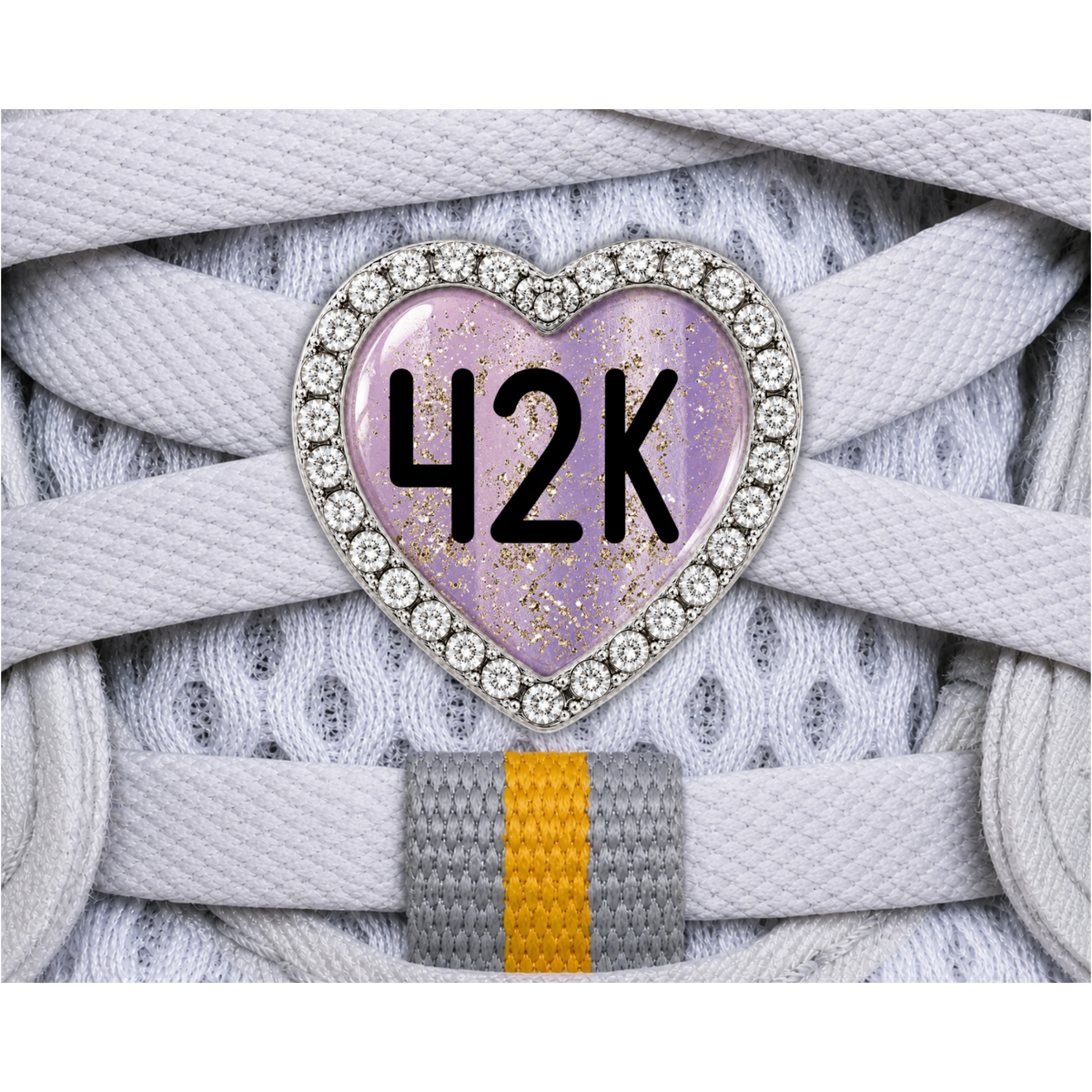 42K Gold Sparkle Running Distance Charm