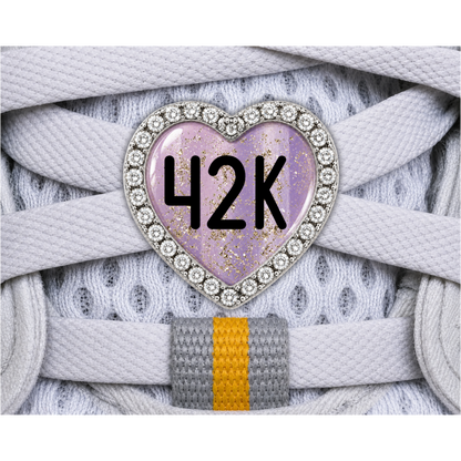 42K Gold Sparkle Running Distance Charm