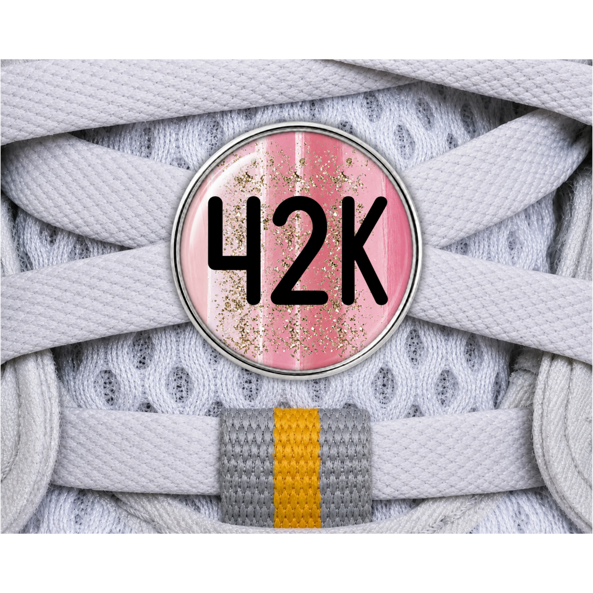 42K Gold Sparkle Running Distance Charm