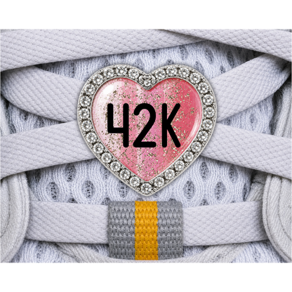 42K Gold Sparkle Running Distance Charm