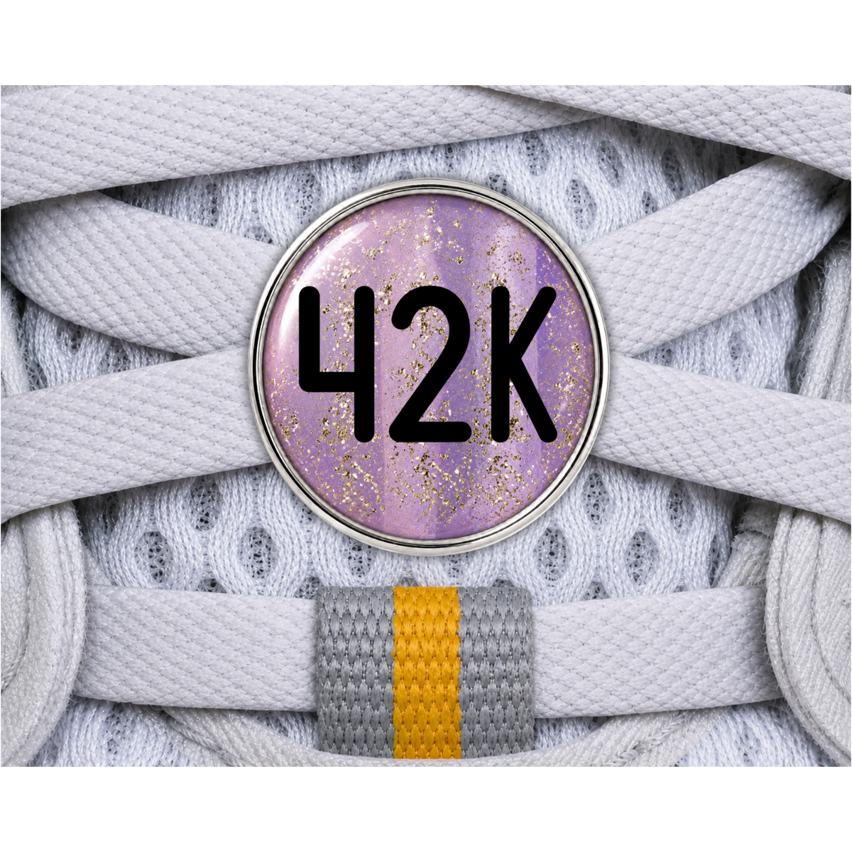 42K Gold Sparkle Running Distance Charm