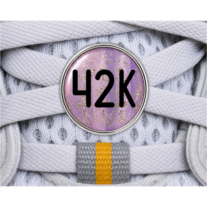 42K Gold Sparkle Running Distance Charm