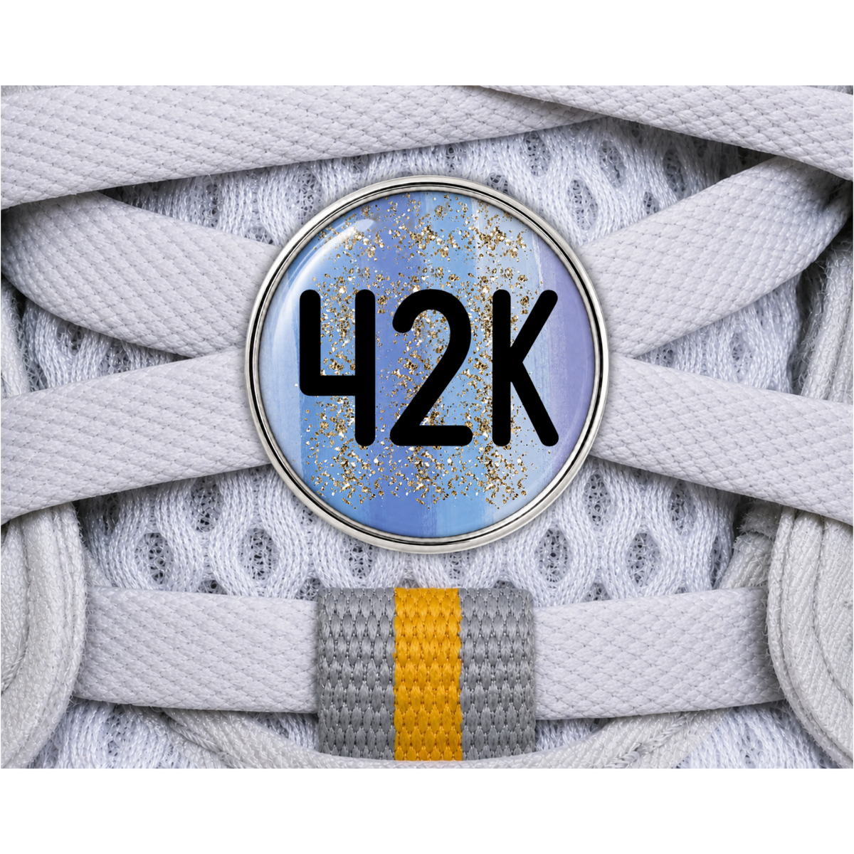 42K Gold Sparkle Running Distance Charm