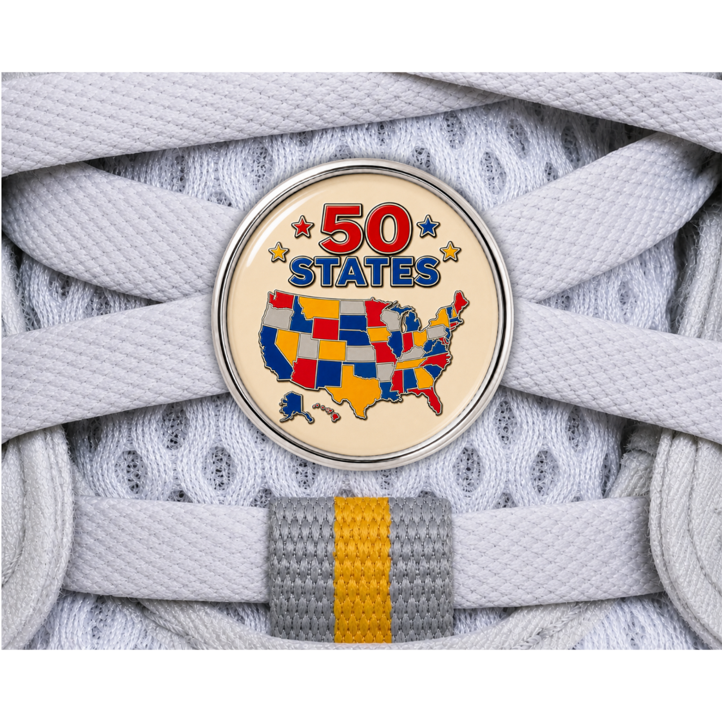 50 States Runner USA Map Shoelace Charm