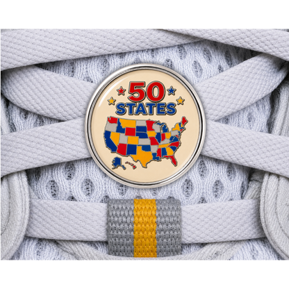50 States Runner USA Map Shoelace Charm