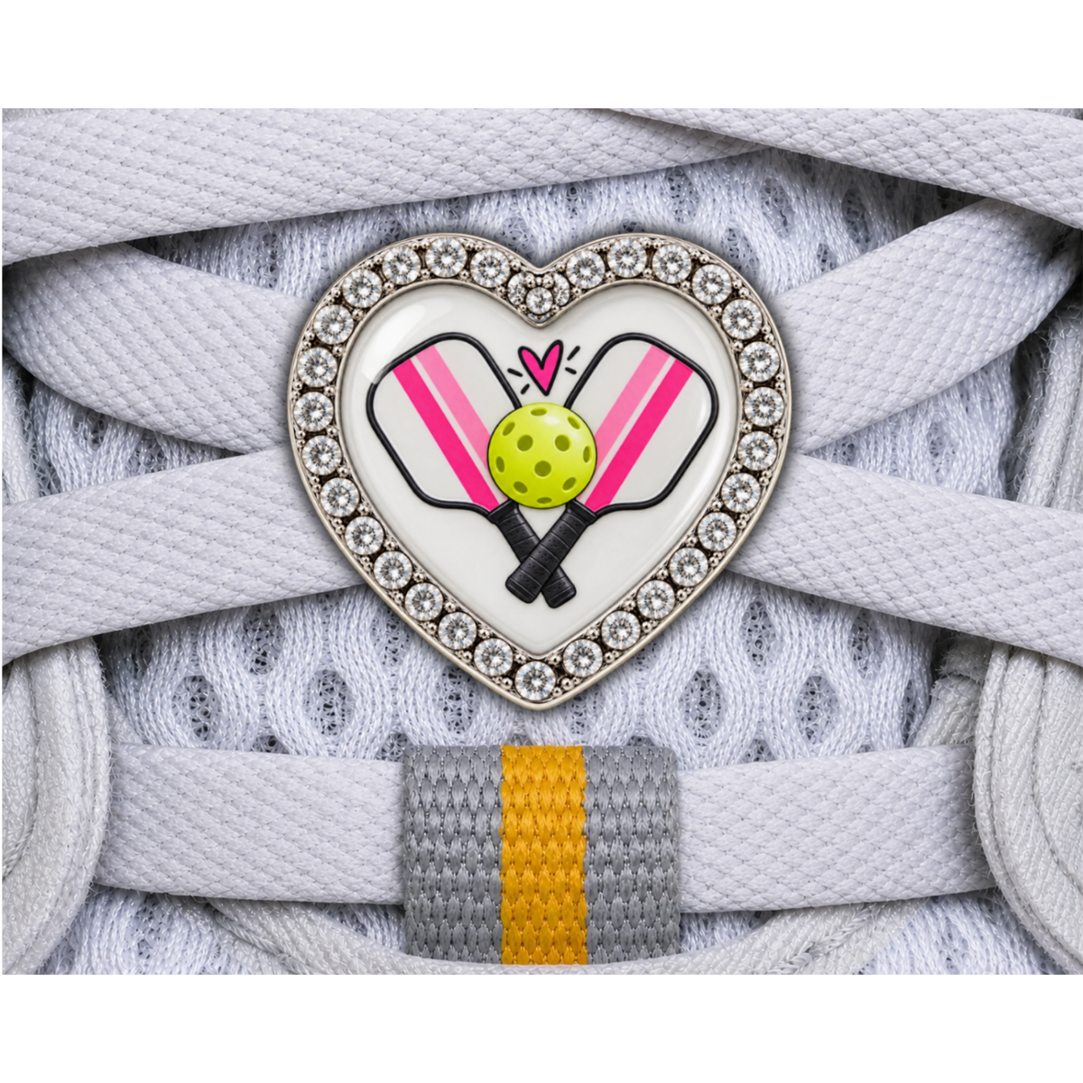 Pickleball Sneaker Charm – Pink Paddles