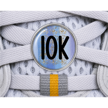 10K Blue Gold Sparkle Running Distance Charm