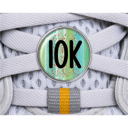 10K Blue Gold Sparkle Running Distance Charm