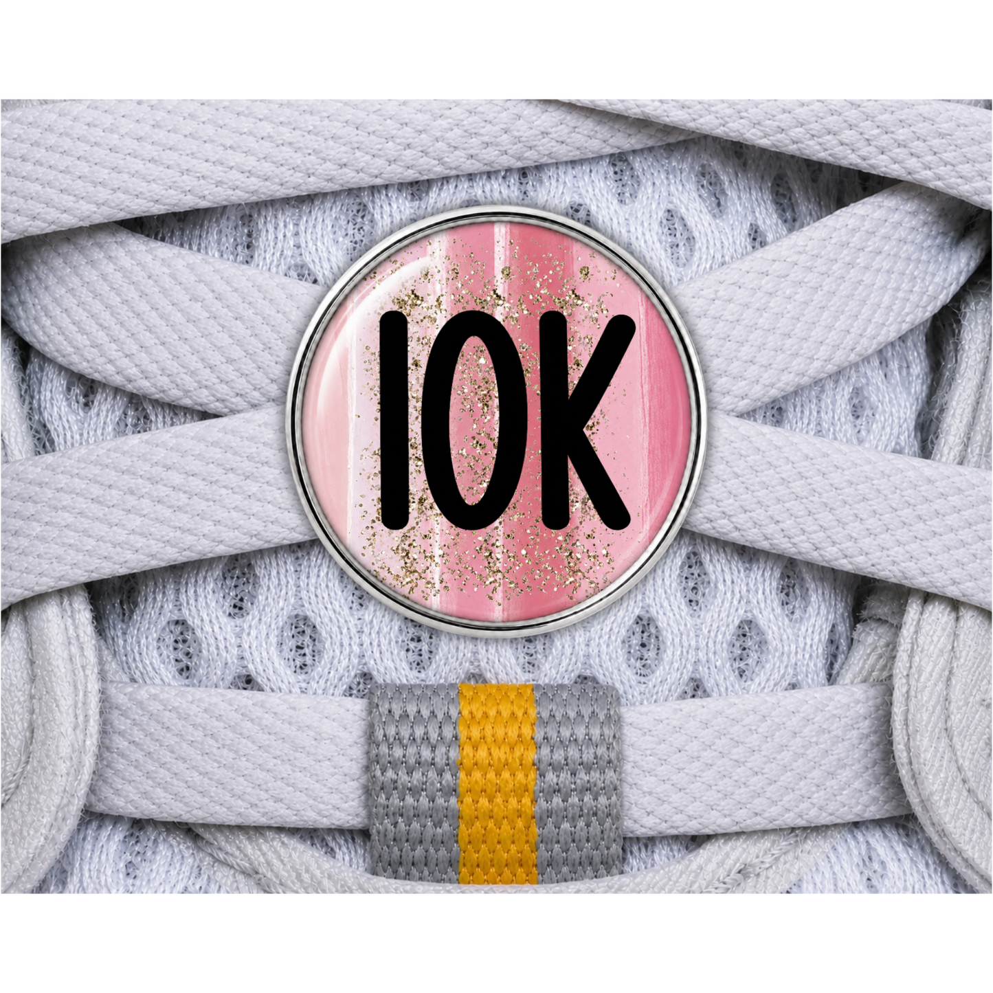 10K Blue Gold Sparkle Running Distance Charm