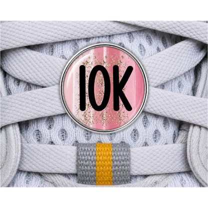 10K Blue Gold Sparkle Running Distance Charm