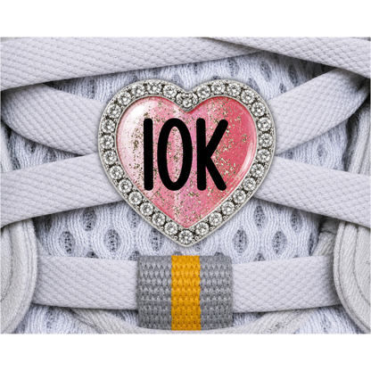 10K Blue Gold Sparkle Running Distance Charm