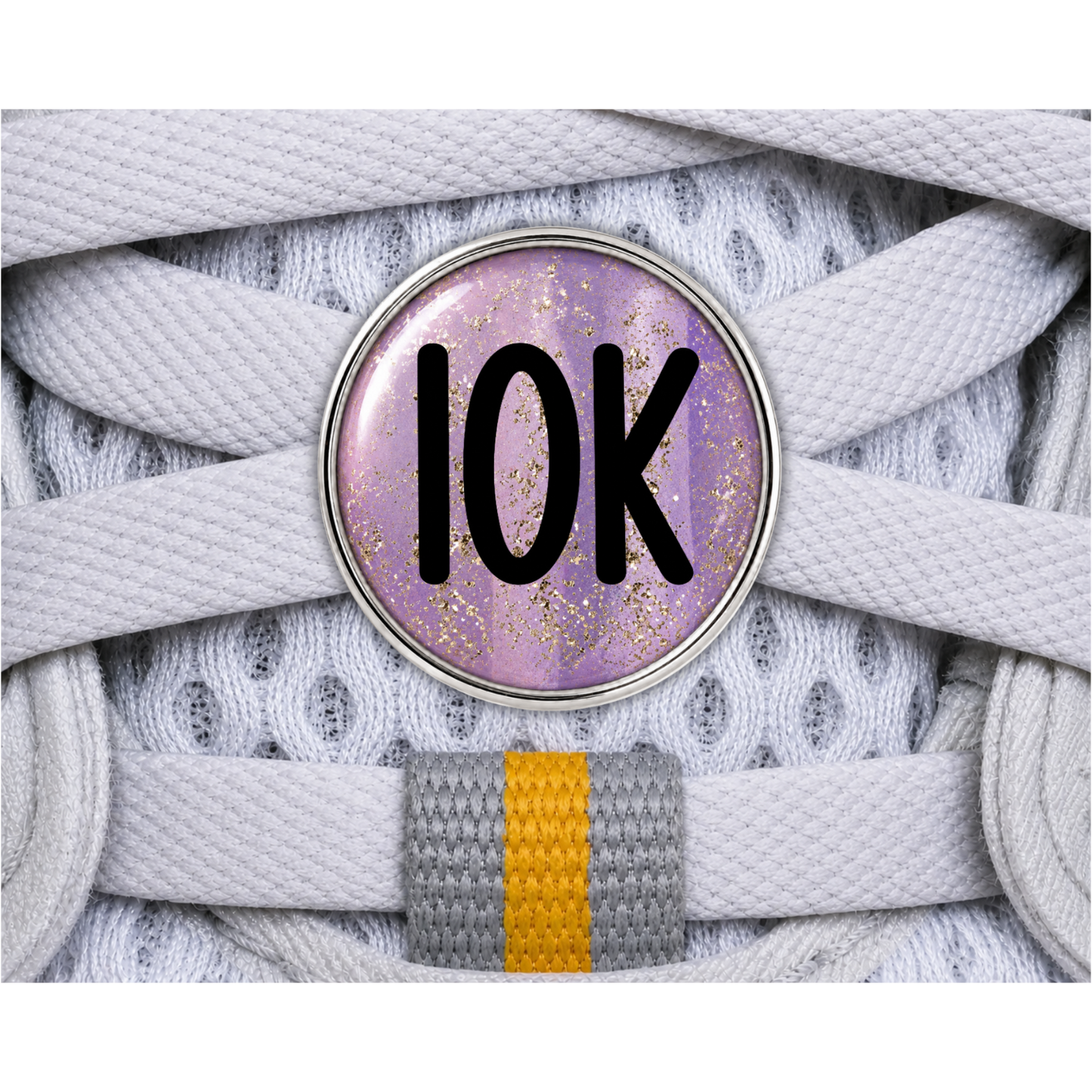 10K Blue Gold Sparkle Running Distance Charm